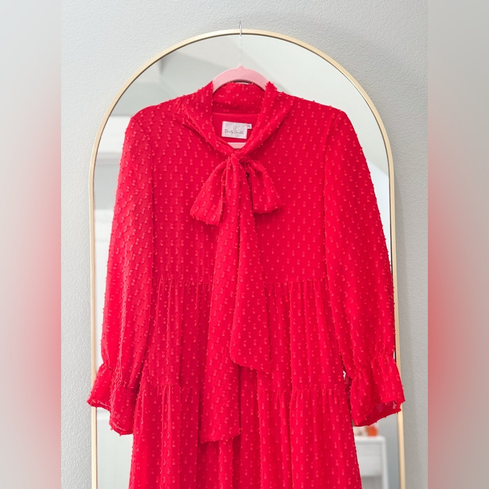 Dainty Jewells Red Long Sleeve Dress - Picture 4 of 10